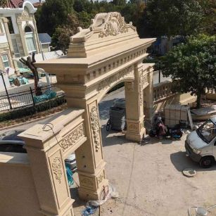 定西 黄金麻荔枝面花岗岩别墅门楼