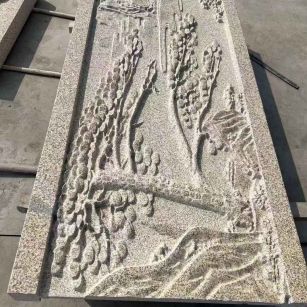 定西 黄金麻雕刻板浮雕迎客松