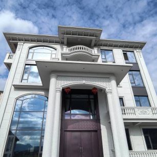 定西白麻别墅外墙干挂石材效果示例