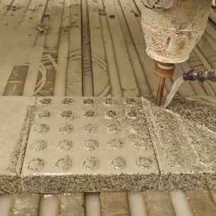 定西 芝麻白花岗岩石材盲人石、盲道石、盲点石