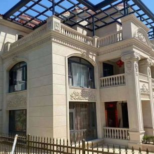 定西 黄金麻花岗岩荔枝面别墅外墙干挂