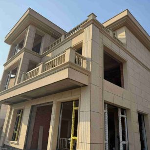 定西 黄金麻花岗岩石材荔枝面外墙干挂效果展示