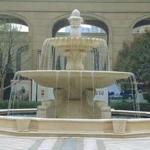 定西 黄金麻花岗岩异型加工——户外庭院石雕流水喷泉