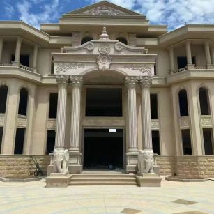 定西 黄金麻别墅外墙干挂，大柱，大象，蘑菇石，雕花板