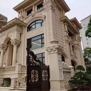 定西 黄金麻花岗岩别墅外墙干挂效果展示