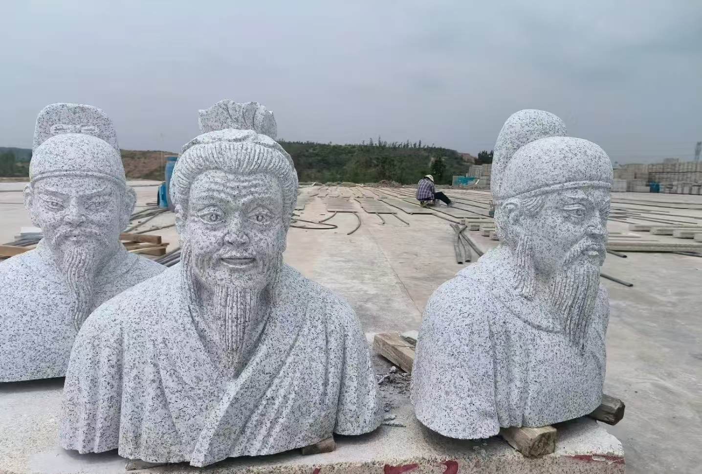 定西 白麻花岗岩石材人物立体雕刻