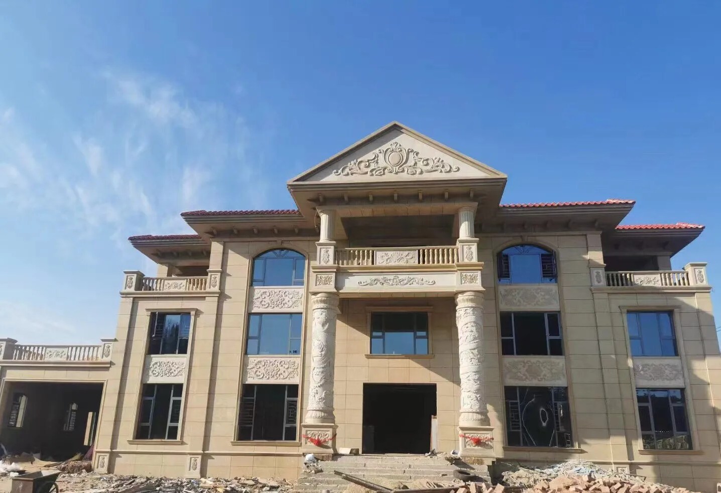 定西 黄金麻花岗岩别墅外墙干挂