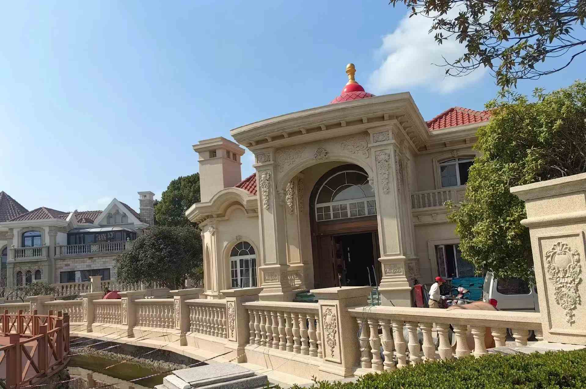 定西 黄金麻花岗岩欧式别墅